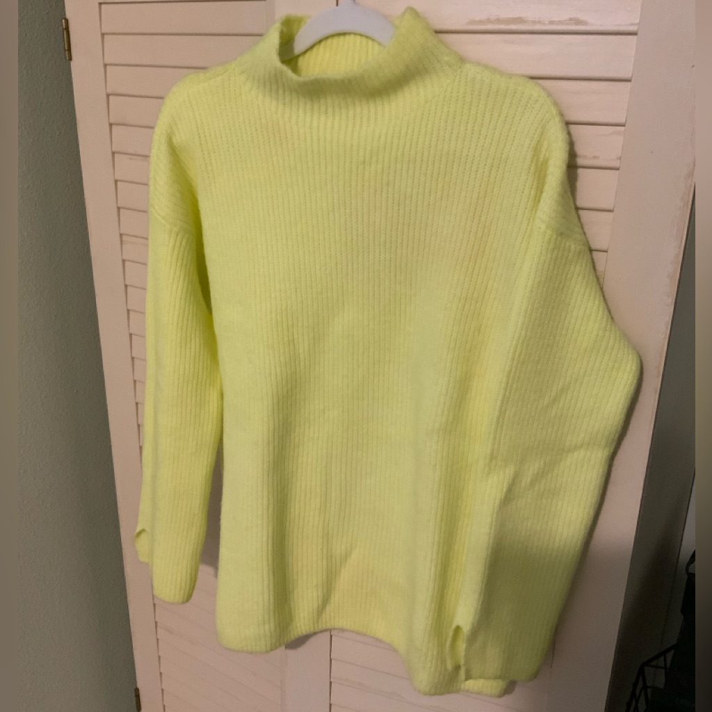 Nwt - Loft Bright Yellow Mockneck Sweater